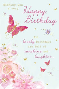 Happy Birthday Butterfly Birthday Card