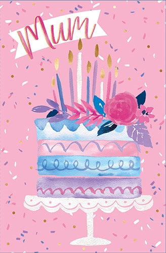 Happy Birthday Mum With Cake And Candles