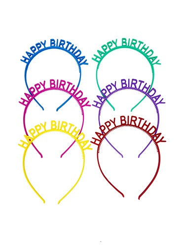 Happy Birthday Headbands Pack Of 6