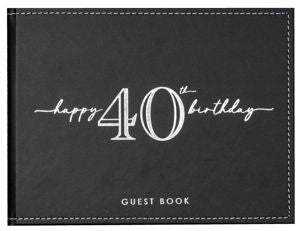 Happy 40th Birthday Black Guest With Silver Writting