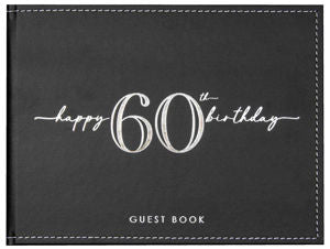 Happy 60th Birthday Black Guest With Silver Writting