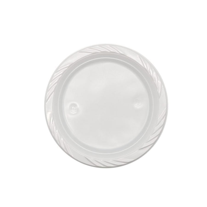 Plastic Lunch Plate 180mm 25 Pack - White