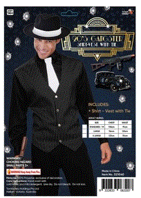 20'S Gangster Shirt - Vest With Tie XL