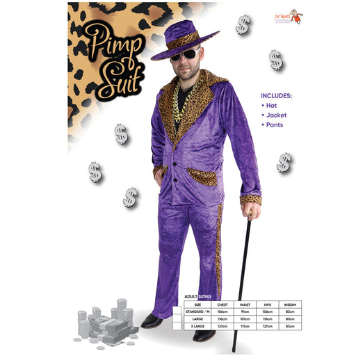 Purple Pimp Suit With Leopard Print Large