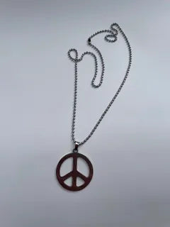 Silver Hippie Symbol Necklace