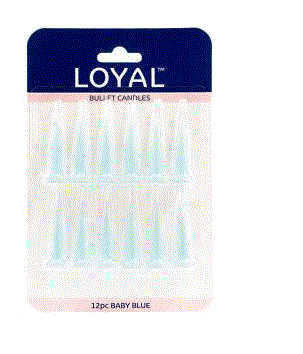 Baby Blue Bullet Candle 12 Pk
