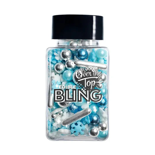 Over The Top Edible Bling Frozen  Mix (Blue White Silver)60g