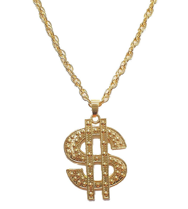 Gold Dollar Sign Metal Necklace