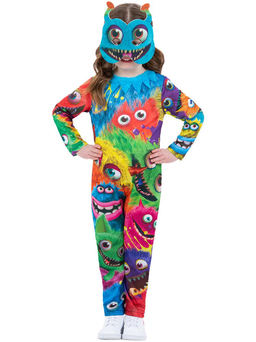 Monster Party Costume All in One & Mask Size Toddler 1-2