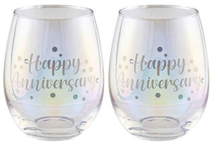 Happy Anniversary Stemless Holographic Set 560ml