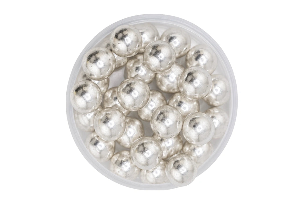 100g 10mm Metallic Silver Pearls Iconic Sprinkles