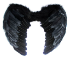 Feather Angel Wings - Large Black
