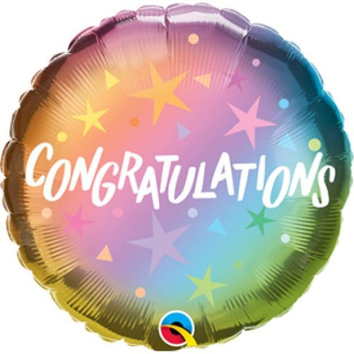 18" Foil Balloon "Congratulations" Ombre with Stars