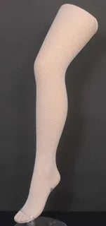 White Fishnet Tights Lace Up Tops