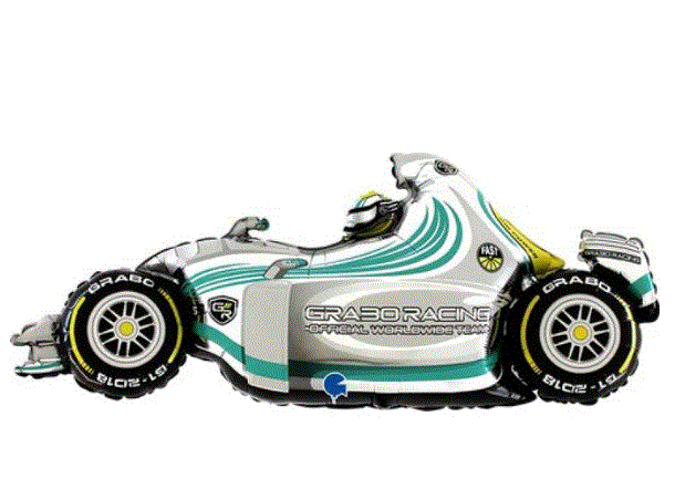 Green/Yellow Supershape Car Racing Foil Balloon 107cm