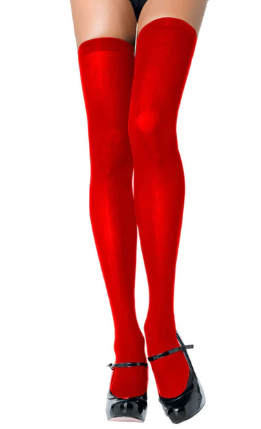 Luna Thigh High Stockings - O/S - Red