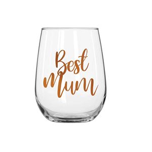 Best Mum Stemless Wine Glass 600ml