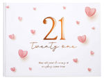 21st Rose Gold/Pink Hearts Guest Book