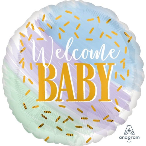 18" Foil Balloon Welcome Baby Water Colour