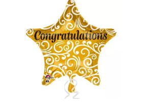 18" Foil Balloon  Congratulations Sophisticated Star