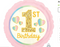 1st Birthday Pink/Iridescent Foil Balloon 43cm