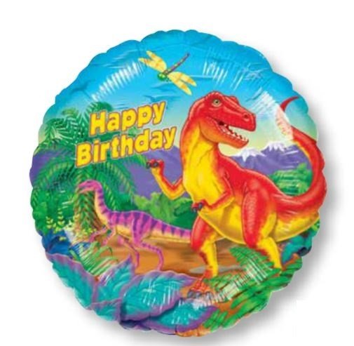 Happy Birthday Dinosaur Foil Balloon 43cm