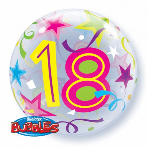 18th Brilliant Stars Bubble Balloon 22"/56cm