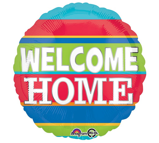 Welcome Home Colourful Stripes Foil Balloon 17"/43cm