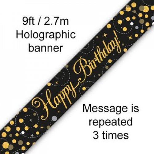 Sparkling Fizz Black Gold Banner 2.7m