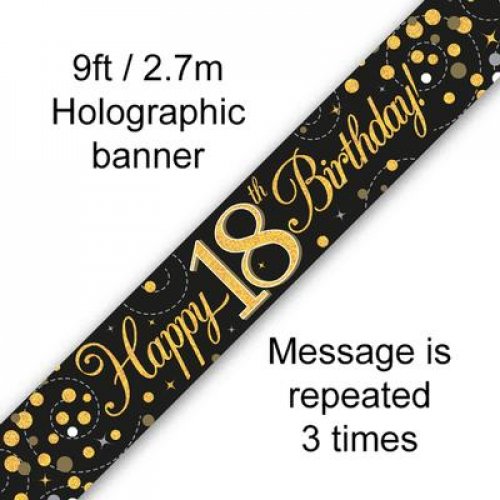Sparkling Fizz Black Gold Banner 2.7m