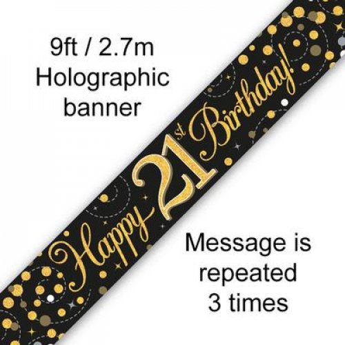 Sparkling Fizz Black Gold Banner 2.7m