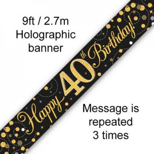 Sparkling Fizz Black Gold Banner 2.7m