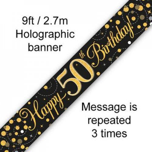 Sparkling Fizz Black Gold Banner 2.7m