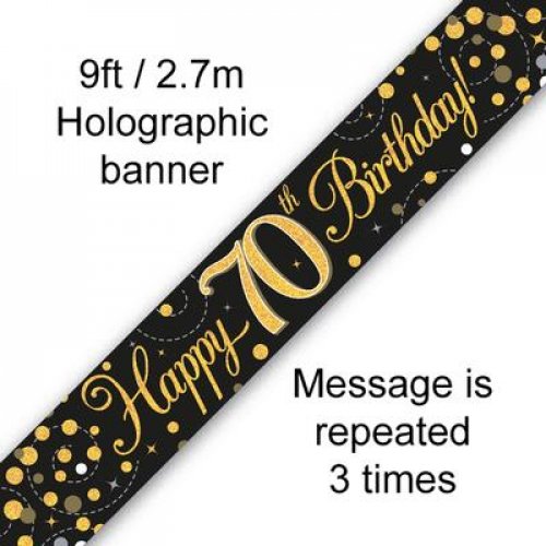 Sparkling Fizz Black Gold Banner 2.7m