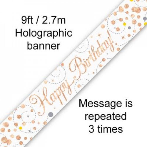 Sparkling Fizz Rose Gold Banner 2.7m