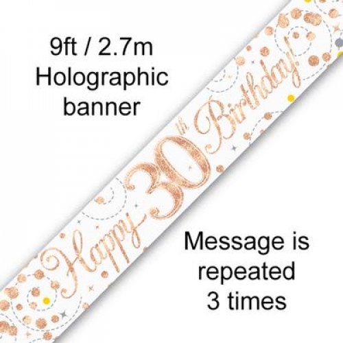 Sparkling Fizz Rose Gold Banner 2.7m