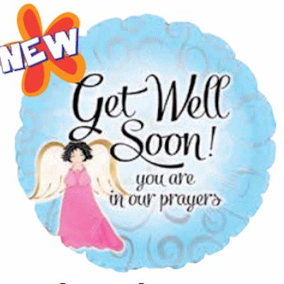Get Well Soon Angel Foil Balloon 45cm