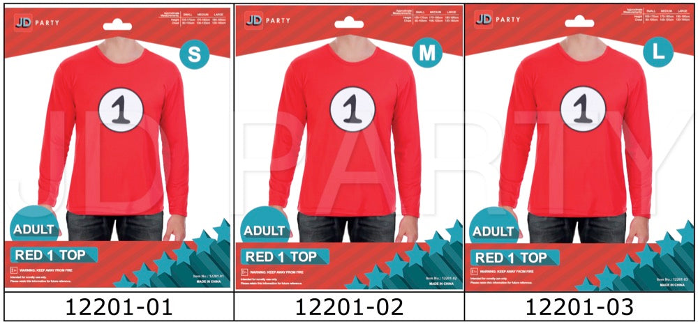 Adult Red 1 Long Sleeve Shirt