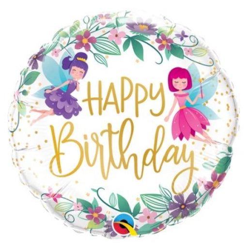 45cm Foil Balloon Wild Flower Fairies Happy Birthday