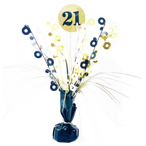 Birthday Black/Gold Holographic Centrepiece