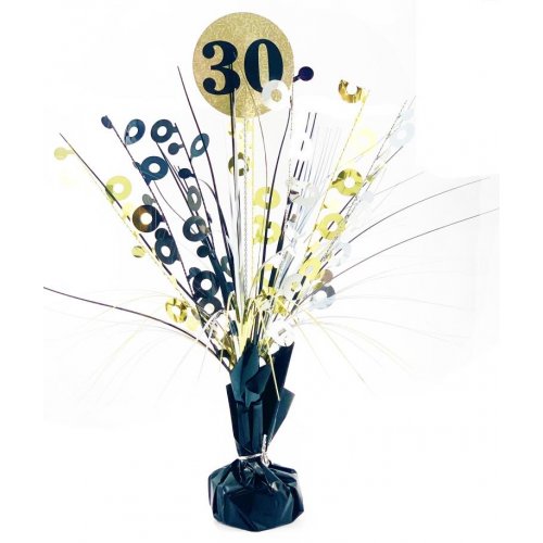 Birthday Black/Gold Holographic Centrepiece