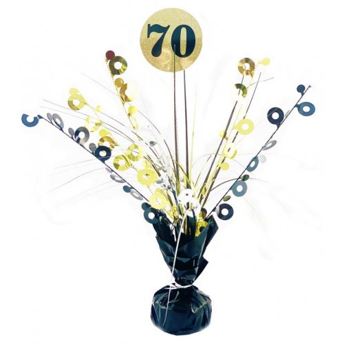 Birthday Black/Gold Holographic Centrepiece