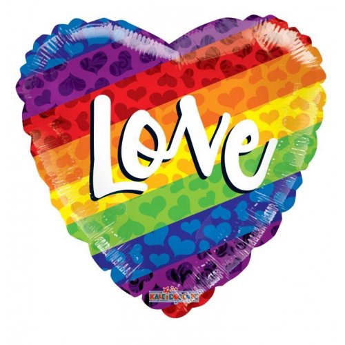 Rainbow Love 18" Heart Foil Balloon