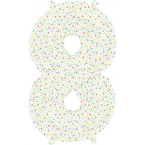 16'' Sprinkles Foil Balloon Number 8