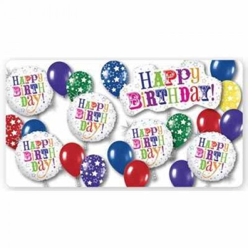 18" Foil Balloon Happy Birthday White