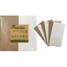 Napkins Lunch 1/8 fold White & Kraft P20x10