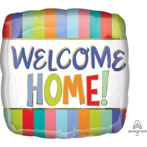 Welcome Home Rainbow Stripes Foil Balloon 18''/45cm