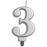 Number Candle Jumbo Silver