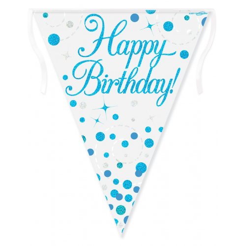 Sparkling Fizz Blue and Silver Flag Bunting