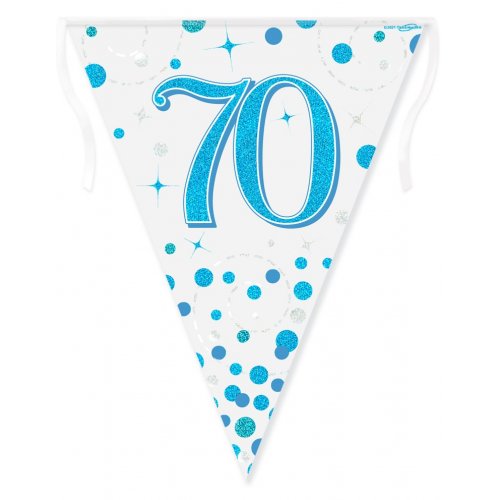 Sparkling Fizz Blue and Silver Flag Bunting